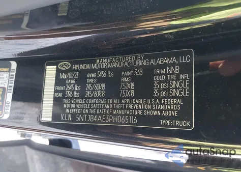 2023 Hyundai Santa Cruz Sel from USA, damaged, VIN 5NTJB4AE3PH065116
